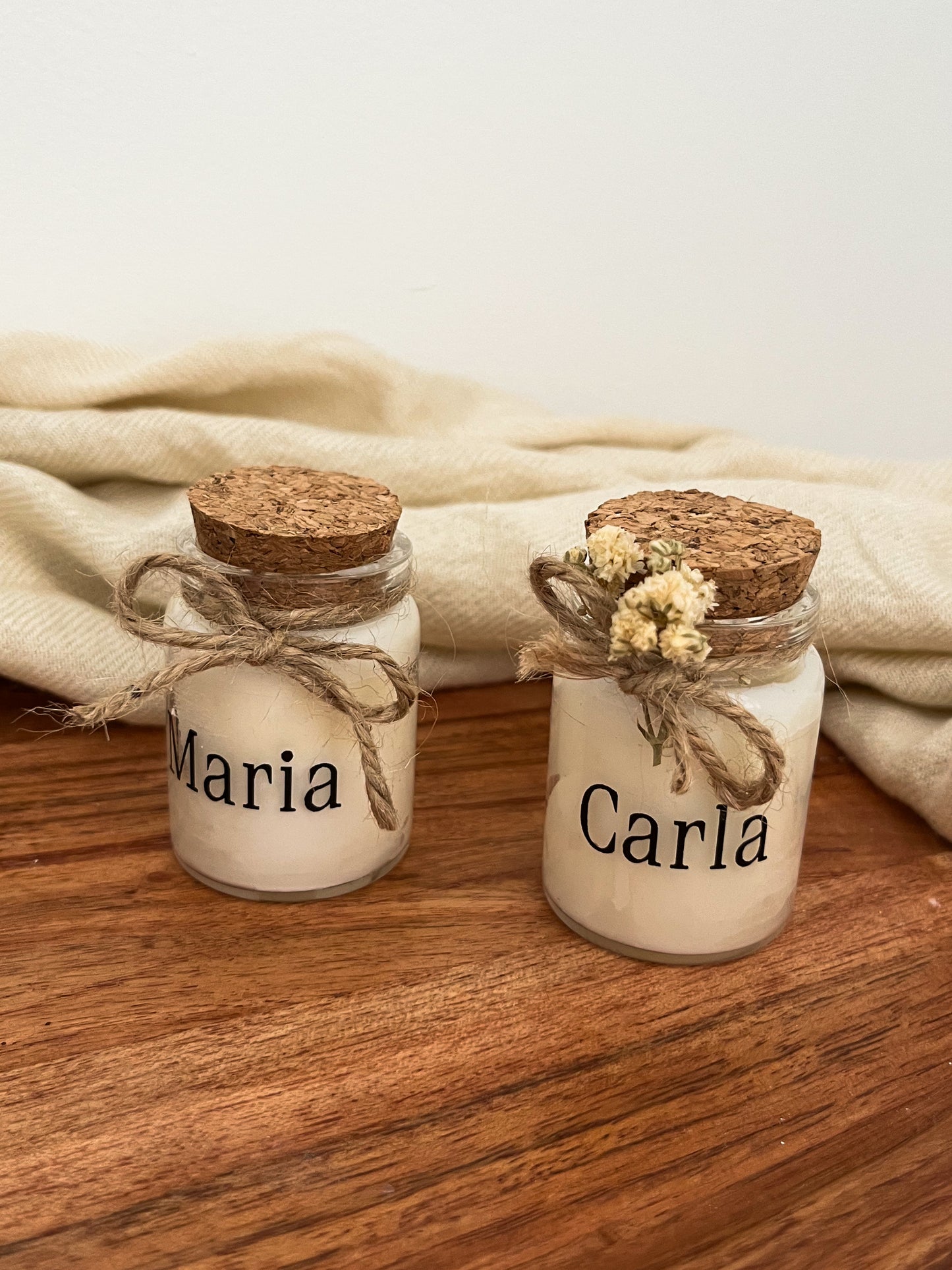 Lembrança Mini Vela de Soja Personalizada com Nome