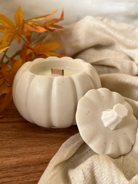 Vela em Abóbora de Cerâmica