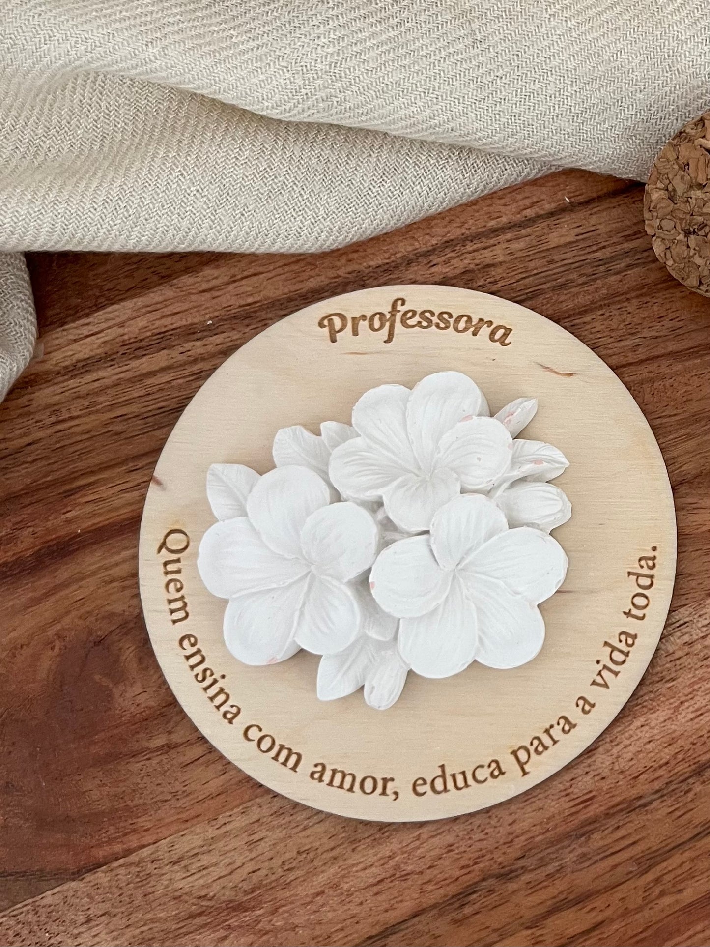 Lembrança Professora | Íman em Madeira com Gesso Perfumado