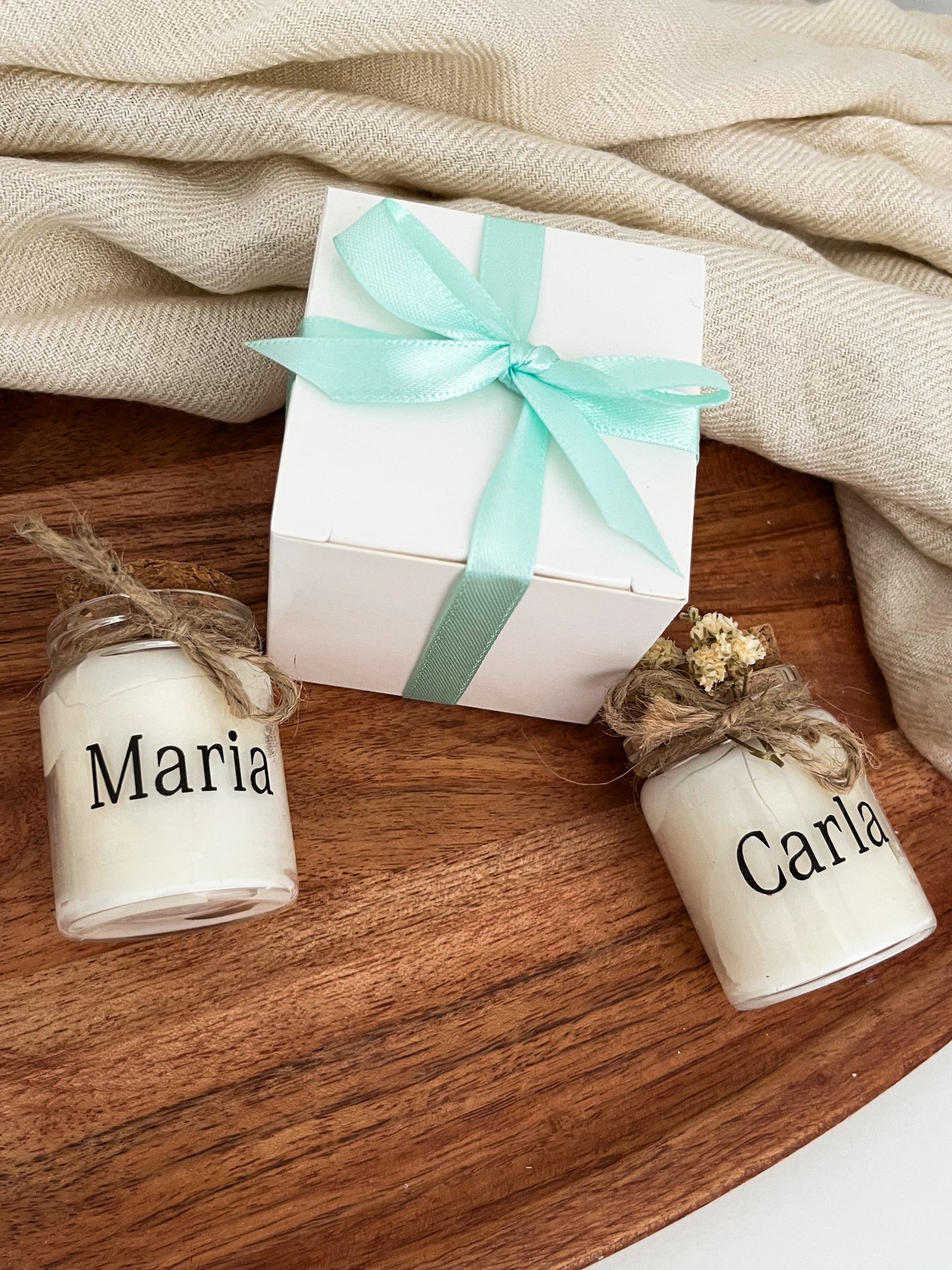 Lembrança Mini Vela de Soja Personalizada com Nome