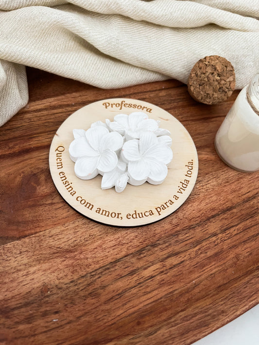 Lembrança Professora | Íman em Madeira com Gesso Perfumado