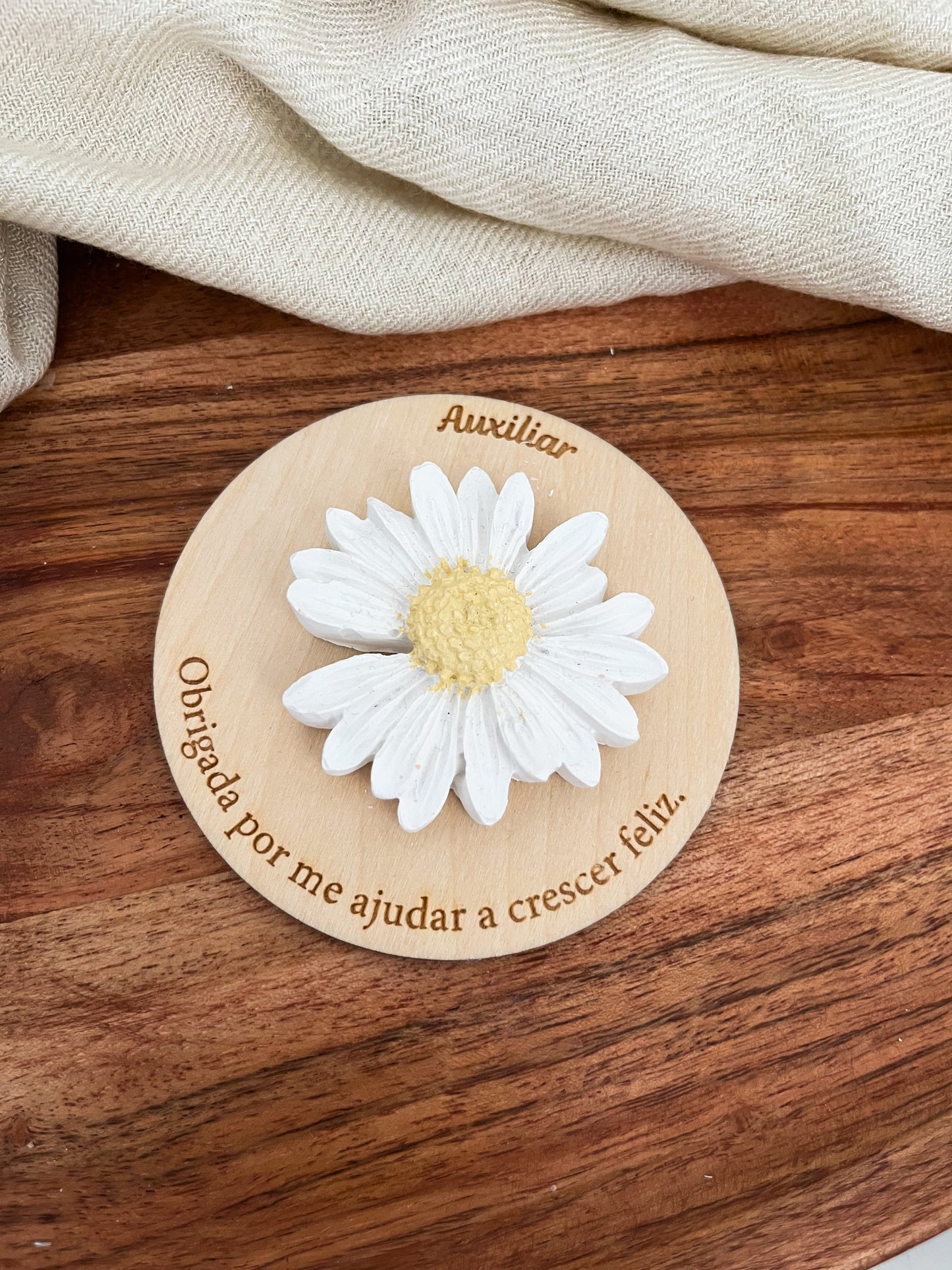 Lembrança Auxiliar | Íman em Madeira com Gesso Perfumado