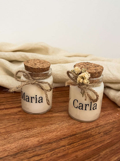 Lembrança Mini Vela de Soja Personalizada com Nome - SRAAL