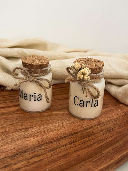 Lembrança Mini Vela de Soja Personalizada com Nome - SRAAL