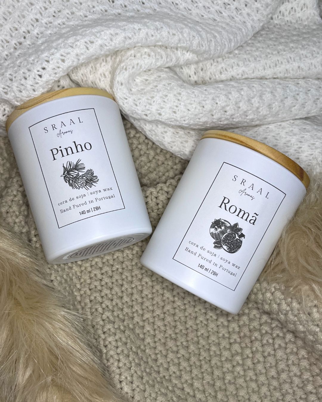 Vela Copo Branco com Tampa de Madeira - SRAAL